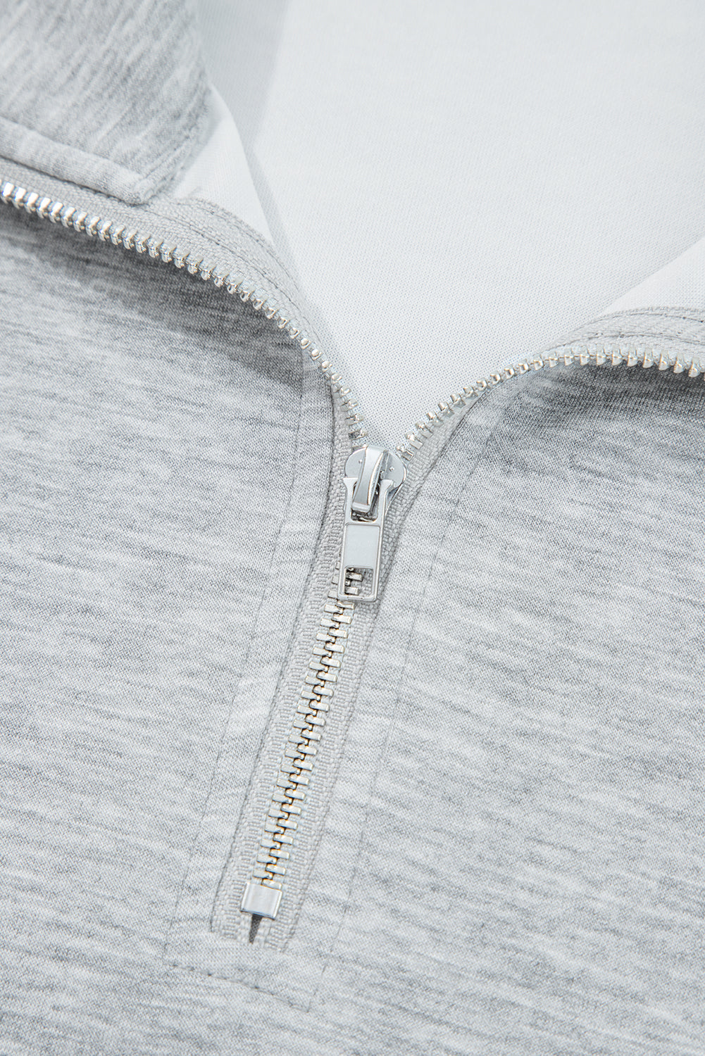 Black Zip Collar Long Sleeve Top Drawstring Pants Set