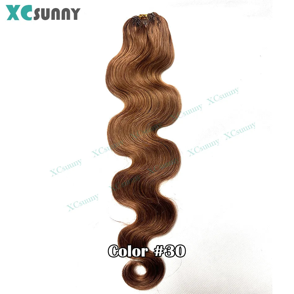 Body Wave Crochet Human Hair Knotless Invisible Crochet Human Hair Extensions With String In The Middle Pre Separated