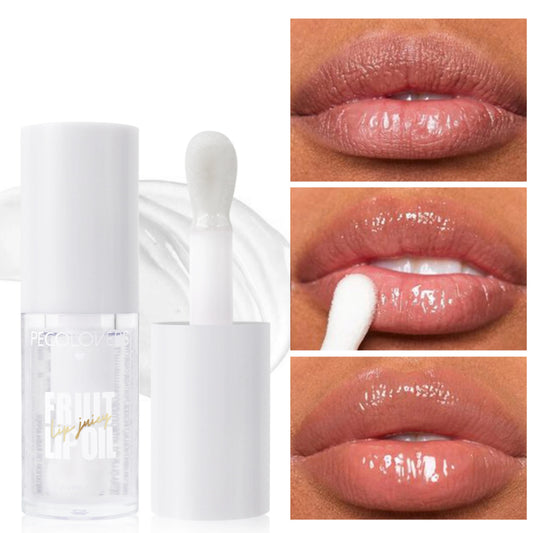 1pcs Fruit Lip Gloss Transparent Lip Oil Moisturizing Reducing Lip