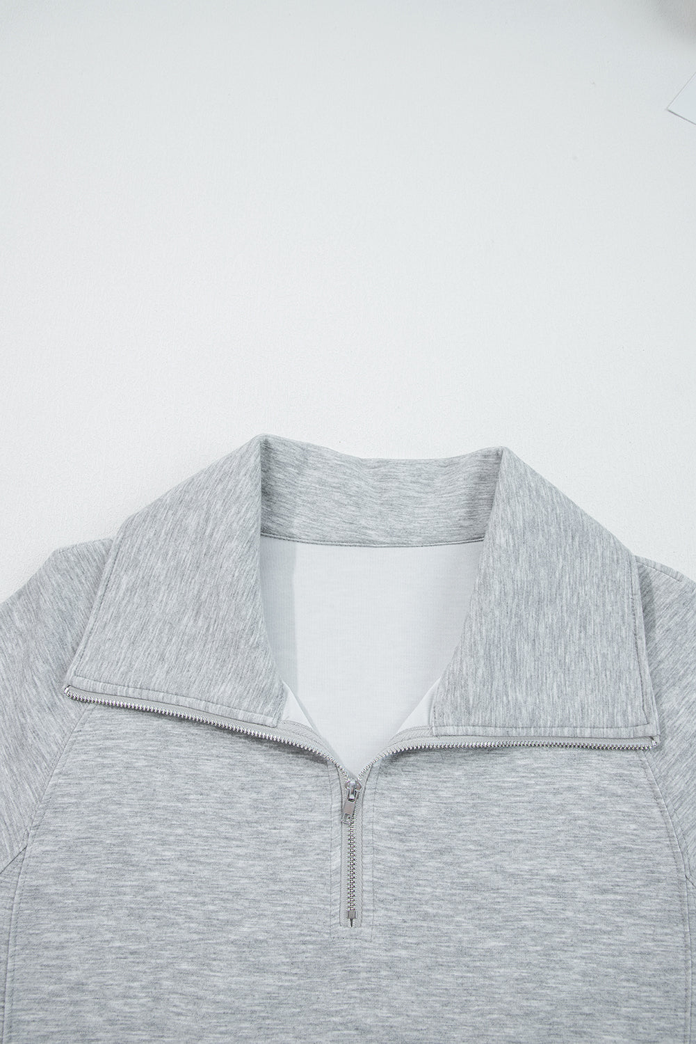 Black Zip Collar Long Sleeve Top Drawstring Pants Set